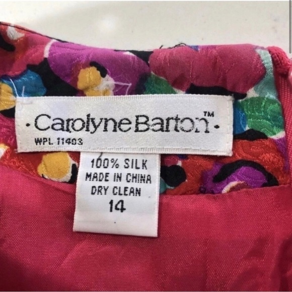 Vintage Carolyne Barton multi color long sleeve dress - Picture 4 of 12